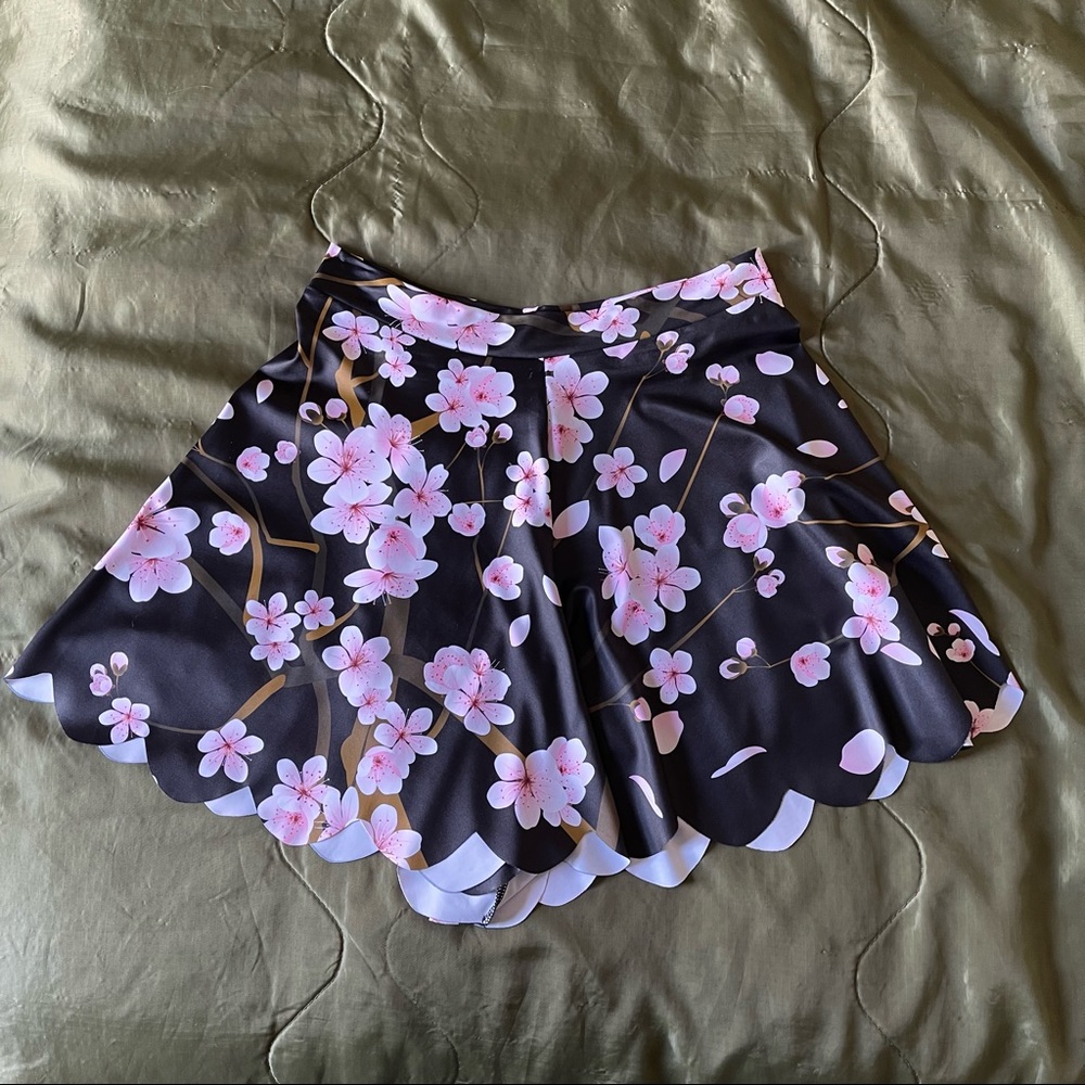 Black Milk Cherry Blossom Black Shorties size M